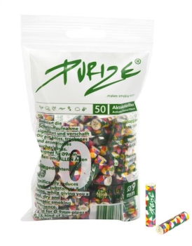 PURIZE Aktivkohlefilter ALL COLOURS ø 9mm 50er Packung